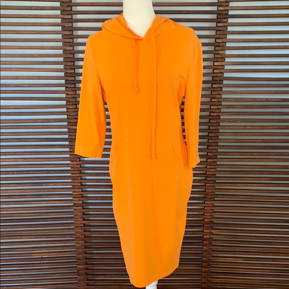 Missky Bright Orange Hoodie Dress